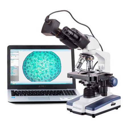 United Scope Llc. AmScope B120B-10M 40X-2000X LED Binocular Digital Compound Microscope with 3D Stage and 10MP Camera B120B-10M
